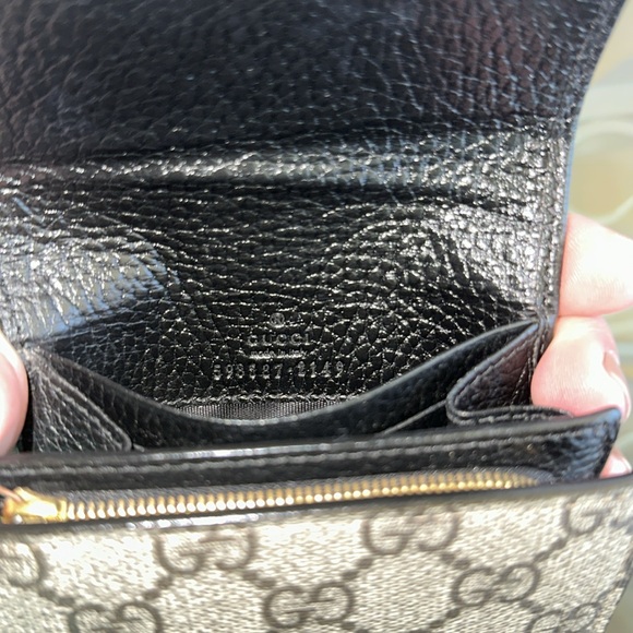 Gucci Marmont Bicolor Medium Compact wallet Supreme Canvas 🌟 Full Set 🌟 - Picture 11 of 14